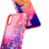 For Samsung Galaxy A01 Case, Liquid Glitter Phone Cover + Glass Screen Protector