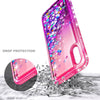 For Samsung Galaxy A01 Case, Liquid Glitter Phone Cover + Glass Screen Protector