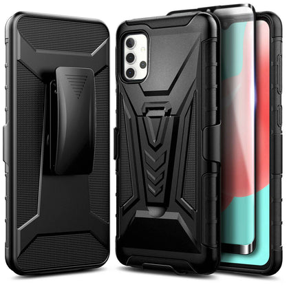 For Samsung Galaxy A32 5G Case Holster Belt Clip Kickstand Cover +Tempered Glass