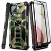 Case For Samsung Galaxy A12, Full Body Armor Kickstand Cover + Tempered Glass