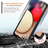 For Samsung Galaxy A02S Case Shockproof Ring Kickstand Cover with Tempered Glass