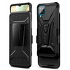 For Samsung Galaxy A12 Case, Holster Belt Clip Kickstand Cover + Tempered Glass