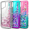 For Samsung Galaxy A12 Case Liquid Glitter Phone Cover + Glass Screen Protector