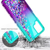 For Samsung Galaxy A12 Case Liquid Glitter Phone Cover + Glass Screen Protector