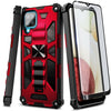 Case For Samsung Galaxy A12, Full Body Armor Kickstand Cover + Tempered Glass