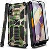 Case For LG K22 / K22 Plus Full Body Armor Kickstand Cover with Tempered Glass