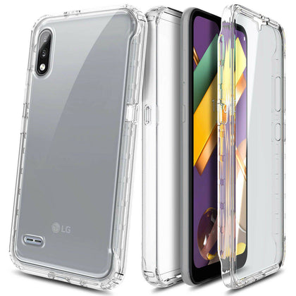 For LG K22 / K22 Plus Case Full Body Clear Cover with Built-In Screen Protector