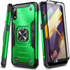 Case For LG K22 / K22 Plus Shockproof Ring Kickstand Cover with Tempered Glass