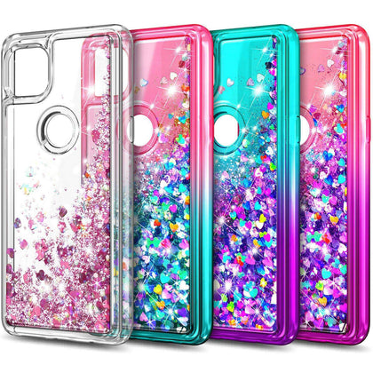 For Motorola Moto G 5G / One 5G Ace Case, Liquid Glitter Bling Cute Phone Cover
