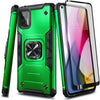 For Motorola Moto G Stylus (2021) Shockproof Ring Stand Case + Tempered Glass