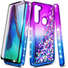 For Motorola Moto G Stylus Case Liquid Glitter Bling Phone Cover +Tempered Glass