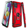 For Samsung Galaxy A51 5G Case Magnetic Ring Stand Phone Cover + Tempered Glass