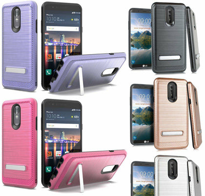 for LG Stylo 5 / LG Stylo 5 Plus - Hard Hybrid Impact Armor Kickstand Case Cover - Place Wireless