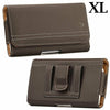 For LG K51 (6.6" x 3.5") - Leather Belt Clip Pouch Holster Phone Card Slot Case