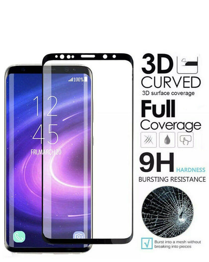 Full Cover Tempered Glass Screen Protector For Samsung Galaxy S9, S9+, S8+, S8, S7 Edge, S7, Note 8, 9, - Place Wireless