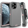 iPhone 11 Case  (Belt Clip fit Otterbox Defender) Heavy Duty Rugged Multi Layer Hybrid Protective Shockproof Cover with Belt Clip [Compatible for Apple iphone 11] 6.1 inch (GRAY & PINK)