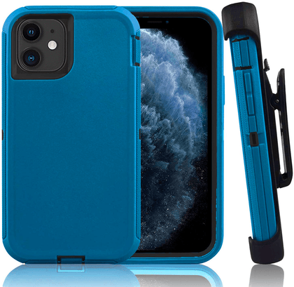 iPhone 11 Case  (Belt Clip fit Otterbox Defender) Heavy Duty Rugged Multi Layer Hybrid Protective Shockproof Cover with Belt Clip [Compatible for Apple iphone 11] 6.1 inch (PETAL PUSHER (PALE GRAY/CORSAIR/PETAR ) - Place Wireless