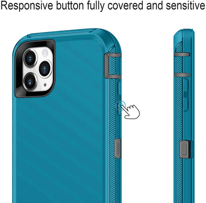 iPhone 11Pro Case  (Belt Clip fit Otterbox Defender) Heavy Duty Rugged Multi Layer Hybrid Protective Shockproof Cover with Belt Clip [Compatible for Apple iphone 11Pro] 5.8 inch  (PETAL PUSHER (PALE GRAY/CORSAIR/PETAR) - Place Wireless