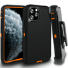 iPhone 11Pro Case  (Belt Clip fit Otterbox Defender) Heavy Duty Rugged Multi Layer Hybrid Protective Shockproof Cover with Belt Clip [Compatible for Apple iphone 11Pro] 5.8 inch (BLACK & ORANGE)