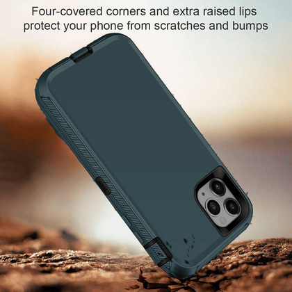 iPhone 11Pro Case  (Belt Clip fit Otterbox Defender) Heavy Duty Rugged Multi Layer Hybrid Protective Shockproof Cover with Belt Clip [Compatible for Apple iphone 11Pro] 5.8 inch (GONE FISHIN (WET WEATHER/MAJOLICA BLUE) - Place Wireless