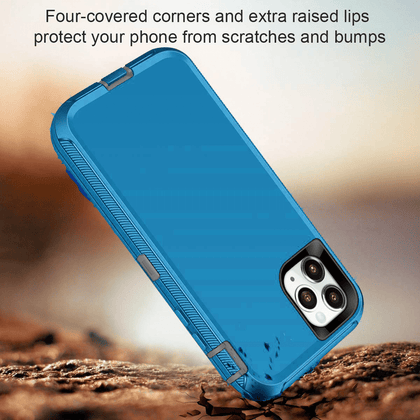 iPhone 11Pro max Case  (Belt Clip fit Otterbox Defender) Heavy Duty Rugged Multi Layer Hybrid Protective Shockproof Cover with Belt Clip [Compatible for Apple iphone 11Pro Max] 6.5 inch (PETAL PUSHER (PALEGRAY/CORSAIR/PETAR) - Place Wireless