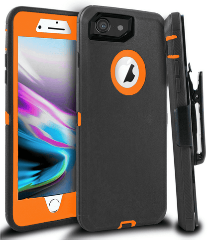 iPhone 6/6S Case(Belt Clip fit Otterbox Defender) Heavy Duty Protective Shockproof cover and touch screen protector with Belt Clip [Compatible for Apple iphone 6/6S] 4.7 inch(BLUE NAVY & ORANGE) - Place Wireless