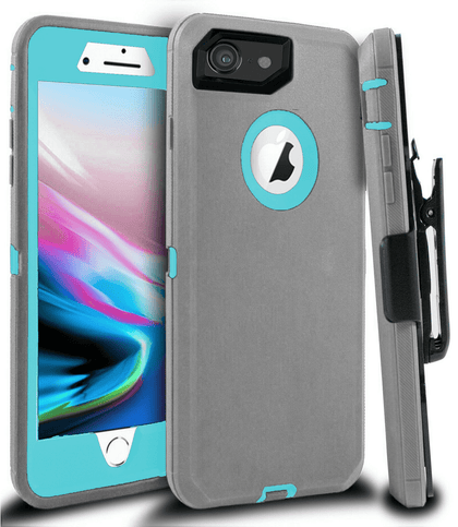 iPhone 6/6S Case(Belt Clip fit Otterbox Defender) Heavy Duty Protective Shockproof cover and touch screen protector with Belt Clip [Compatible for Apple iphone 6/6S] 4.7 inch(GRAY & TEAL) - Place Wireless