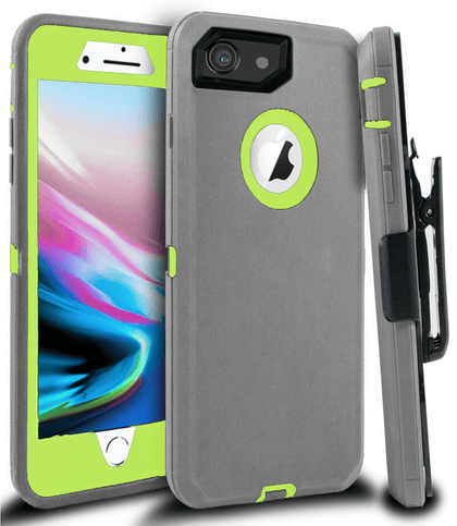 iPhone 6/6S Case(Belt Clip fit Otterbox Defender) Heavy Duty Protective Shockproof cover and touch screen protector with Belt Clip [Compatible for Apple iphone 6/6S] 4.7 inch(GRAY & GREEN) - Place Wireless