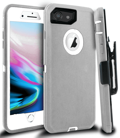 iPhone 6/6S Case(Belt Clip fit Otterbox Defender) Heavy Duty Protective Shockproof cover and touch screen protector with Belt Clip [Compatible for Apple iphone 6/6S] 4.7 inch(GRAY & WHITE) - Place Wireless
