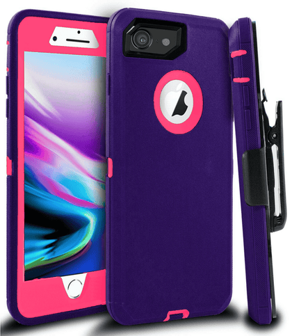 iPhone 6/6S Case(Belt Clip fit Otterbox Defender) Heavy Duty Protective Shockproof cover and touch screen protector with Belt Clip [Compatible for Apple iphone 6/6S] 4.7 inch(PURPLE & PINK) - Place Wireless