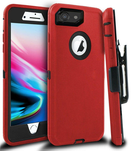 iPhone 6/6S Case(Belt Clip fit Otterbox Defender) Heavy Duty Protective Shockproof cover and touch screen protector with Belt Clip [Compatible for Apple iphone 6/6S] 4.7 inch(RED & BLACK) - Place Wireless