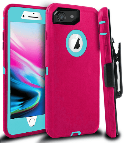 iPhone 6/6S Case(Belt Clip fit Otterbox Defender) Heavy Duty Protective Shockproof cover and touch screen protector with Belt Clip [Compatible for Apple iphone 6/6S] 4.7 inch(PINK & TEAL) - Place Wireless