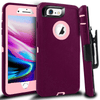 iPhone 6 Plus/6S Plus Case(Belt Clip fit Otterbox Defender) Heavy Duty Protective Shockproof cover and touch screen protector with Belt Clip [Compatible for Apple iphone 6 plus/6S PLUS] 5.5 inch (BURGUNDY &  PINK)