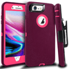 iPhone 6 Plus/6S Plus Case(Belt Clip fit Otterbox Defender) Heavy Duty Protective Shockproof cover and touch screen protector with Belt Clip [Compatible for Apple iphone 6 plus/6S PLUS] 5.5 inch (BURGUNDY & HOT PINK)