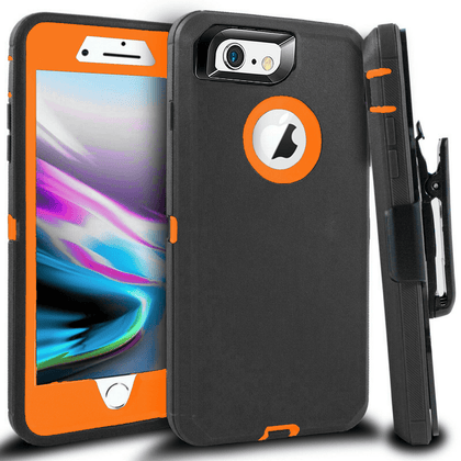 iPhone 6 Plus/6S Plus Case(Belt Clip fit Otterbox Defender) Heavy Duty Protective Shockproof cover and touch screen protector with Belt Clip [Compatible for Apple iphone 6 plus/6S PLUS] 5.5 inch (GRAY &  ORANGE) - Place Wireless