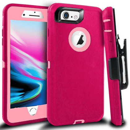 iPhone 6 Plus/6S Plus Case(Belt Clip fit Otterbox Defender) Heavy Duty Protective Shockproof cover and touch screen protector with Belt Clip [Compatible for Apple iphone 6 plus/6S PLUS] 5.5 inch (PINK & PINK) - Place Wireless