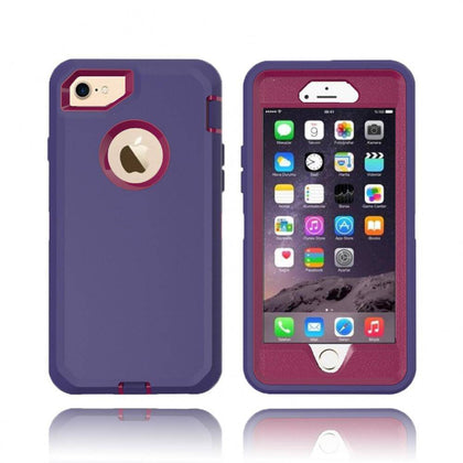 iPhone 7/8 Case(Belt Clip fit Otterbox Defender) Heavy Duty Protective Shockproof cover and touch screen protector with Belt Clip [Compatible for Apple iphone 7/8] 4.7 inch(PURPLE & HOT PINK) - Place Wireless