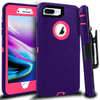 iPhone 7 Plus/8 Plus Case(Belt Clip fit Otterbox Defender) Heavy Duty Protective Shockproof cover and touch screen protector with Belt Clip [Compatible for Apple iphone 7 plus/8 PLUS] 5.5 inch(PURPLE & PINK)