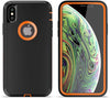 iPhone X/XS Case (Belt Clip fit Otterbox Defender) Heavy Duty Rugged Multi Layer Hybrid Protective Shockproof Cover with Belt Clip [Compatible for Apple iphone X/XS] 5.8 inch (BLACK & ORANGE)