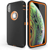 iPhone X/XS Case (Belt Clip fit Otterbox Defender) Heavy Duty Rugged Multi Layer Hybrid Protective Shockproof Cover with Belt Clip [Compatible for Apple iphone X/XS] 5.8 inch (BLACK & ORANGE)