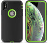 iPhone X/XS Case (Belt Clip fit Otterbox Defender) Heavy Duty Rugged Multi Layer Hybrid Protective Shockproof Cover with Belt Clip [Compatible for Apple iphone X/XS] 5.8 inch (BLACK & GREEN)