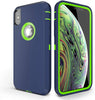 iPhone X/XS Case (Belt Clip fit Otterbox Defender) Heavy Duty Rugged Multi Layer Hybrid Protective Shockproof Cover with Belt Clip [Compatible for Apple iphone X/XS] 5.8 inch (BLUE & GREEN)