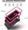 iPhone X/XS Case (Belt Clip fit Otterbox Defender) Heavy Duty Rugged Multi Layer Hybrid Protective Shockproof Cover with Belt Clip [Compatible for Apple iphone X/XS] 5.8 inch (BURGUNDY & HOT  PINK)