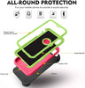 iPhone X/XS Case (Belt Clip fit Otterbox Defender) Heavy Duty Rugged Multi Layer Hybrid Protective Shockproof Cover with Belt Clip [Compatible for Apple iphone X/XS] 5.8 inch (PINK & GREEN)