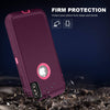 iPhone X/XS Case (Belt Clip fit Otterbox Defender) Heavy Duty Rugged Multi Layer Hybrid Protective Shockproof Cover with Belt Clip [Compatible for Apple iphone X/XS] 5.8 inch (BURGUNDY & HOT  PINK)