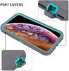 iPhone X/XS Case (Belt Clip fit Otterbox Defender) Heavy Duty Rugged Multi Layer Hybrid Protective Shockproof Cover with Belt Clip [Compatible for Apple iphone X/XS] 5.8 inch (GRAY & TEAL)