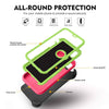 iPhone XR Case  (Belt Clip fit Otterbox Defender) Heavy Duty Rugged Multi Layer Hybrid Protective Shockproof Cover with Belt Clip [Compatible for Apple iphone XR] 6.1 inch  (Pink & Green)