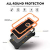 iPhone XR Case  (Belt Clip fit Otterbox Defender) Heavy Duty Rugged Multi Layer Hybrid Protective Shockproof Cover with Belt Clip [Compatible for Apple iphone XR] 6.1 inch  (Black & Orange)