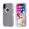 iPhone XR Case  (Belt Clip fit Otterbox Defender) Heavy Duty Rugged Multi Layer Hybrid Protective Shockproof Cover with Belt Clip [Compatible for Apple iphone XR] 6.1 inch (Gray & White)