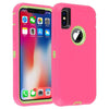 iPhone XR Case  (Belt Clip fit Otterbox Defender) Heavy Duty Rugged Multi Layer Hybrid Protective Shockproof Cover with Belt Clip [Compatible for Apple iphone XR] 6.1 inch  (Pink & Green)